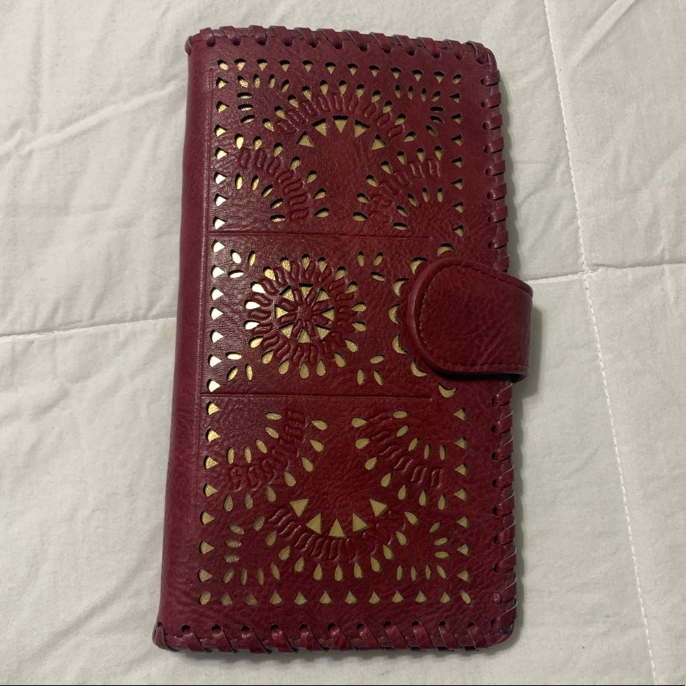Burgundy wallet/clutch